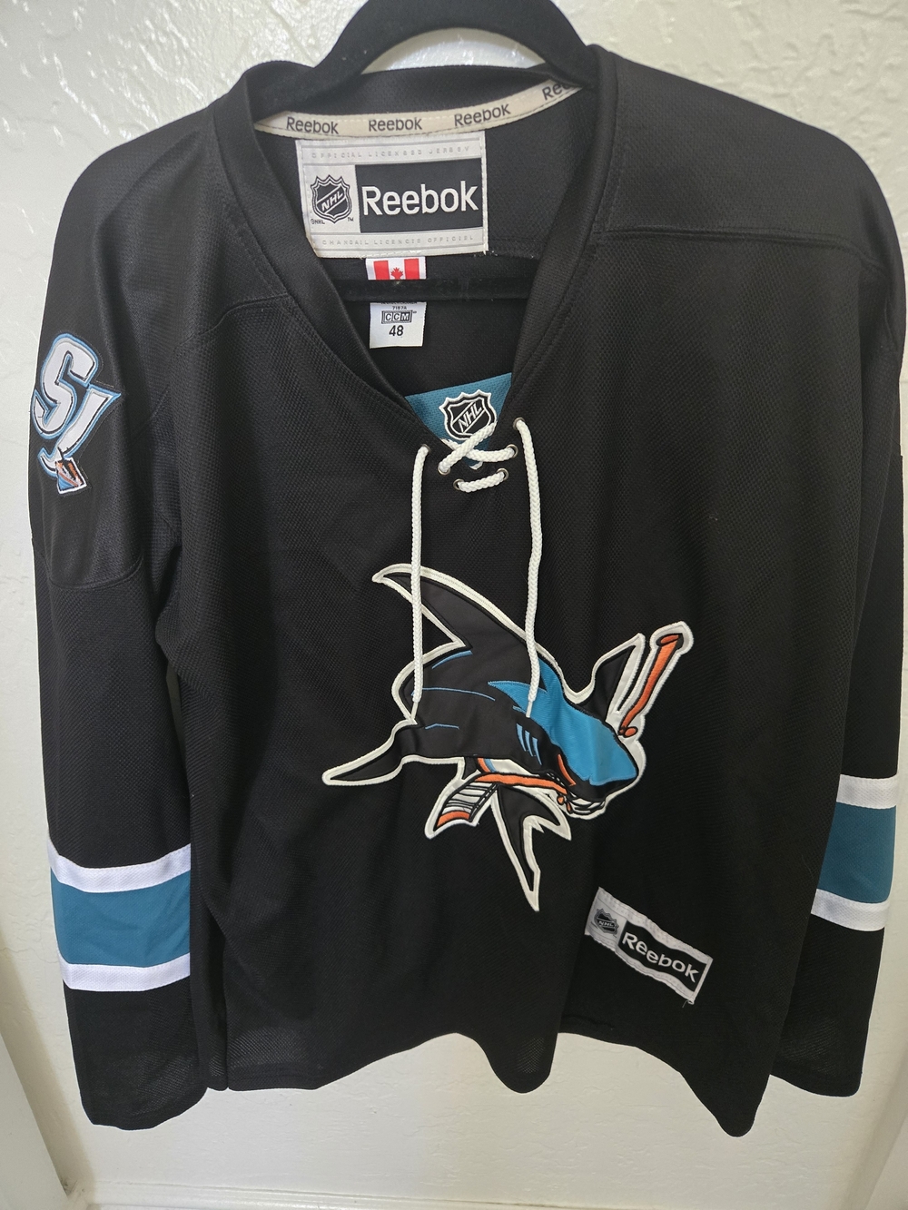 Reebok San Jose Sharks Black Hockey Sweater